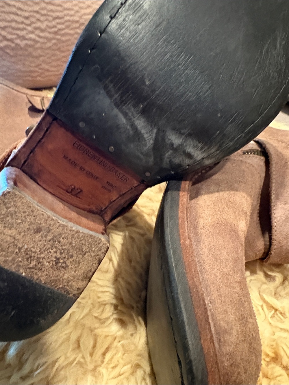 Fiorentini + Baker Brown Suede Mid-Calf Buckle Heeled Boots - Picture 4 of 5